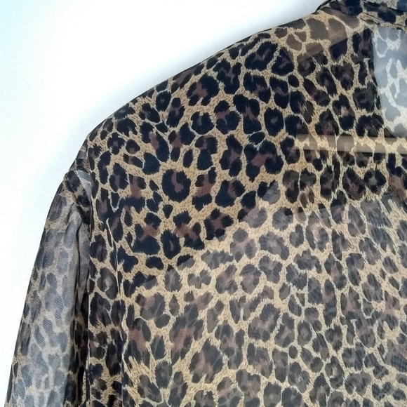 Lane Bryant | Sheer Animal Print Button Down Shirt - Picture 5 of 8